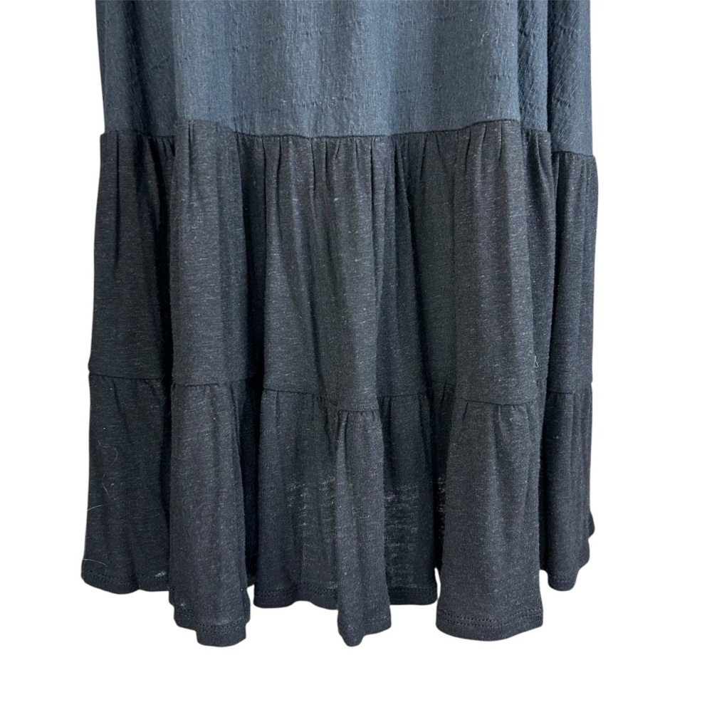 New Free People Black Back Tie Cut-Out Babydoll Tunic Top S Oversized Boho - Picture 9 of 14